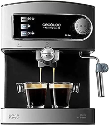 Cecotec Cafetera Express Manual Power Espresso 20. 850 W, Presión 20 Bares, Depósito de 1,6L,...